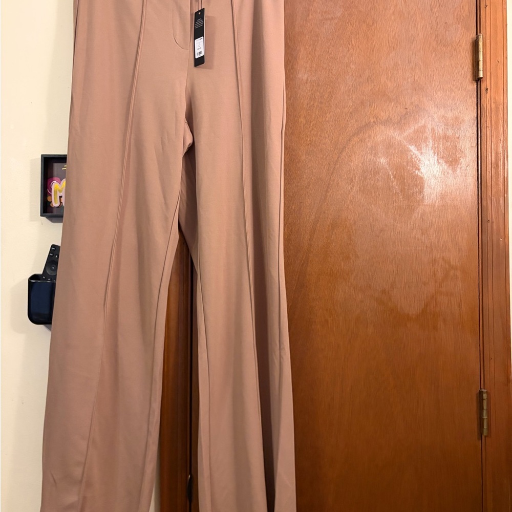 Fashion Nova Taupe Caseit Even Wrap Leg Dress Pants